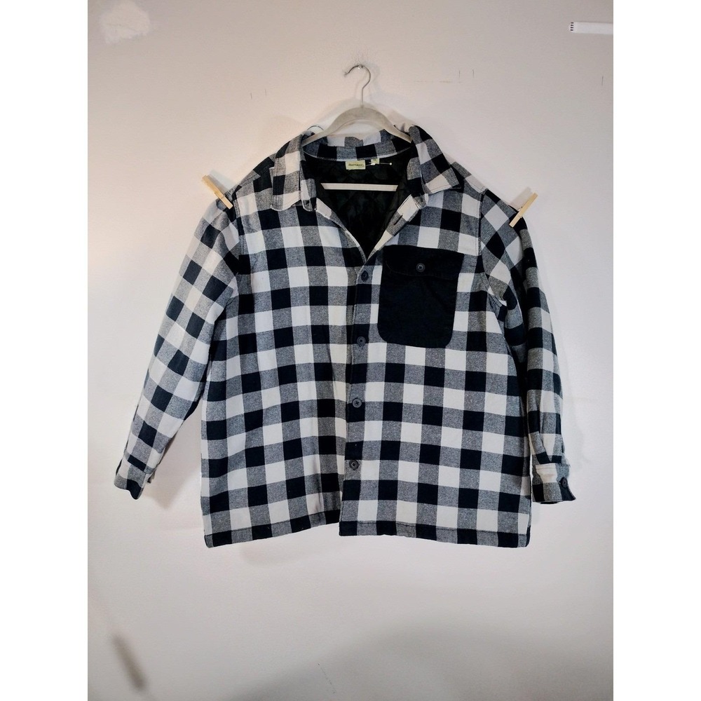 Adventuridge Mens Quilted Flannel Shirt Jacket Buffalo Plaid (Upcycled)